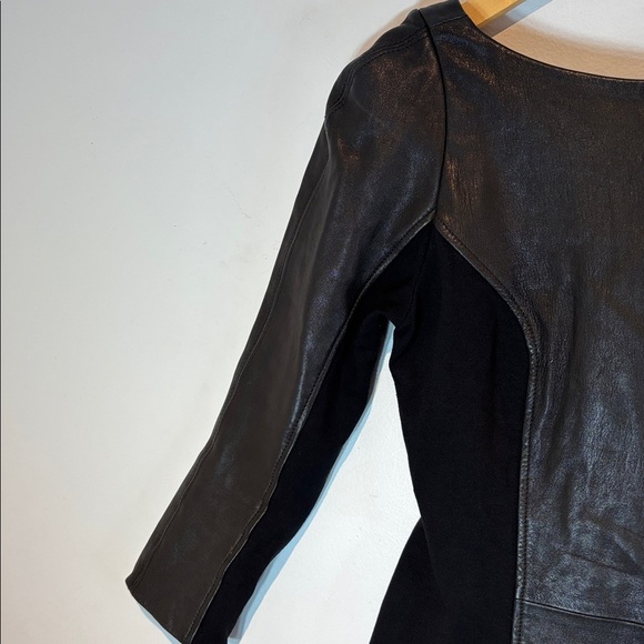 DIANE VON FURSTENBURG DVF Leather Cocktail Holiday Party Sexy Mini Dress Sz 6 - Picture 4 of 12